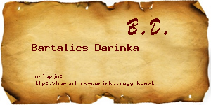 Bartalics Darinka névjegykártya